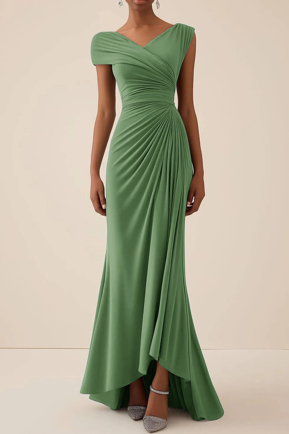 Wedding Guest Dresses Light Blue Pleated Maxi Mother of Bride Dresses