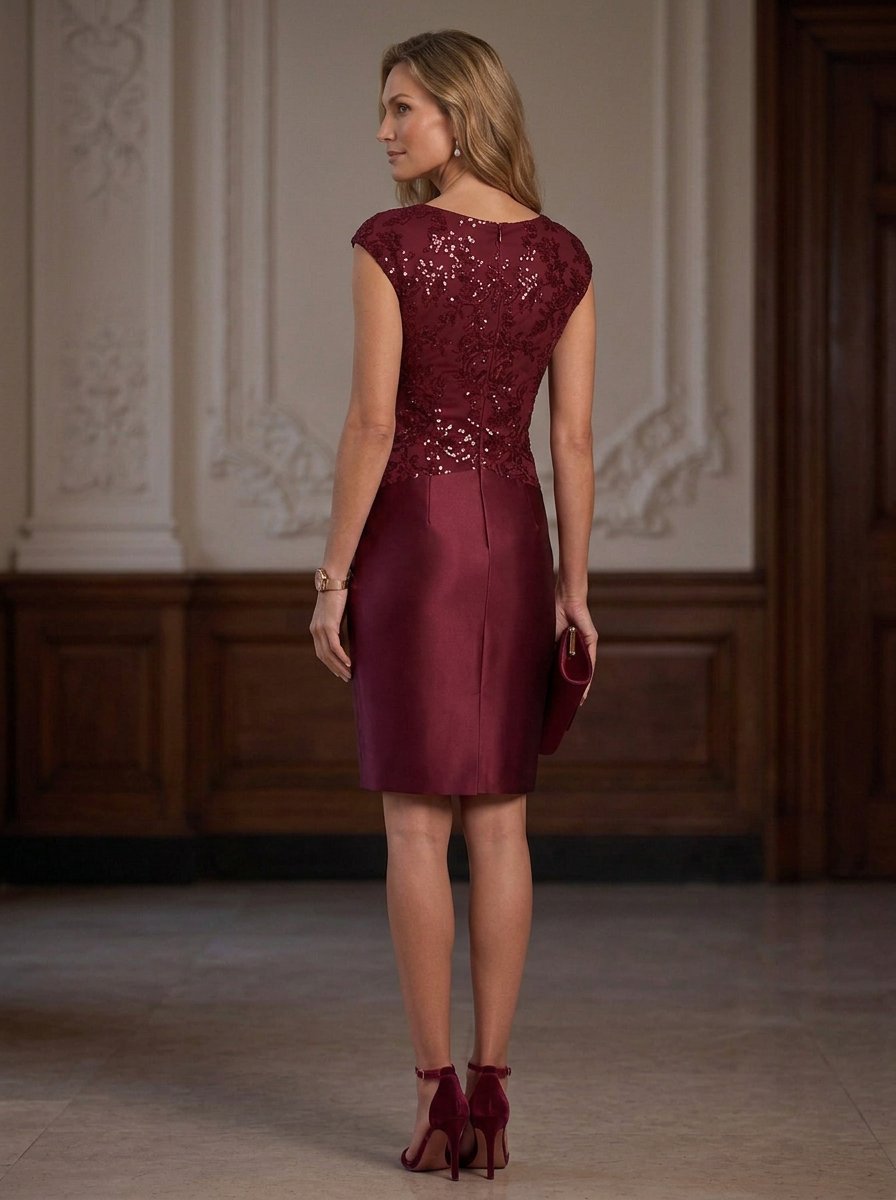 Burgundy Sequin Sleeveless Two-Piece Set