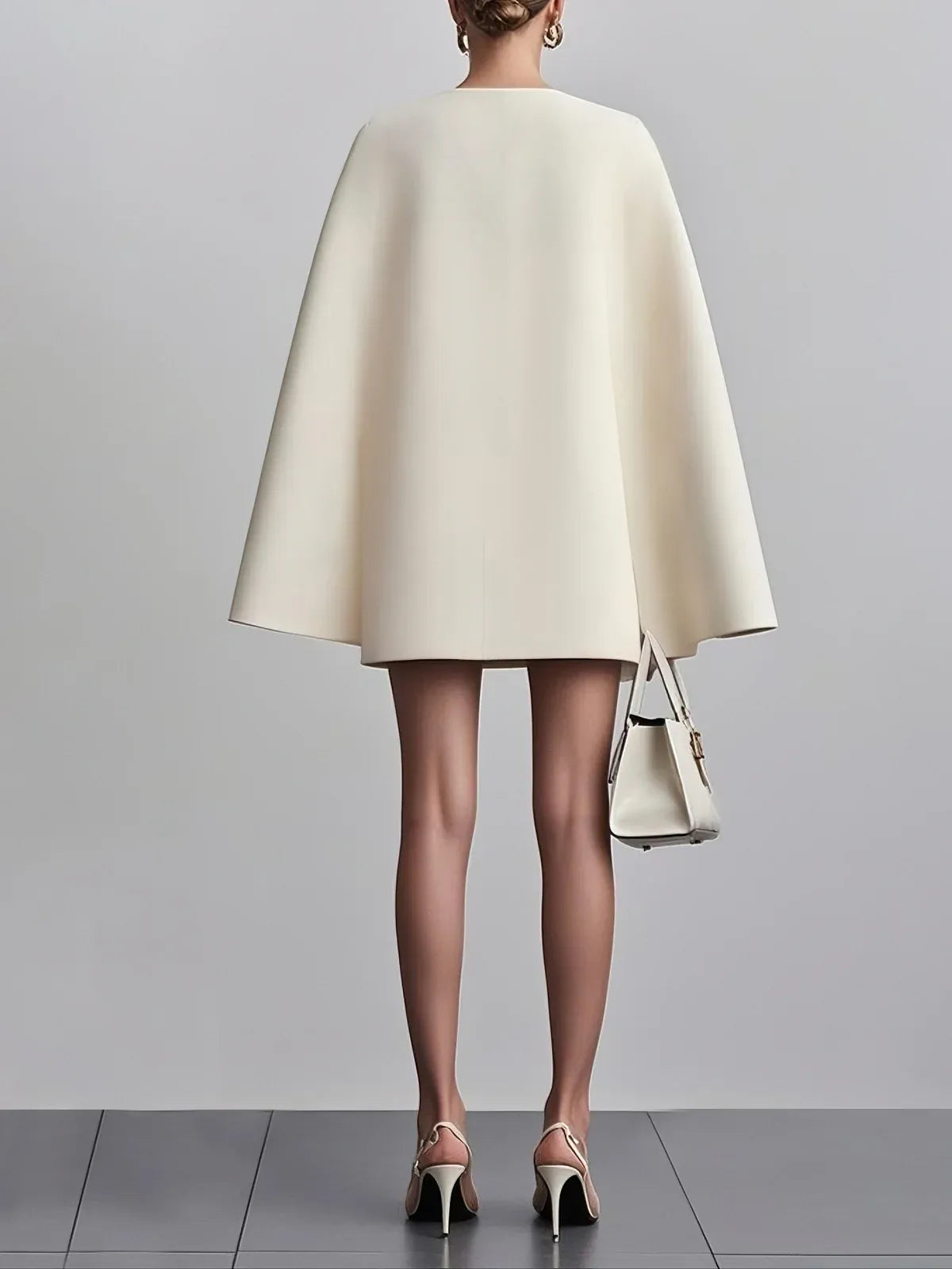 White Buckle Blazer V Neck Sleeveless A-Line Mini Homecoming Dress