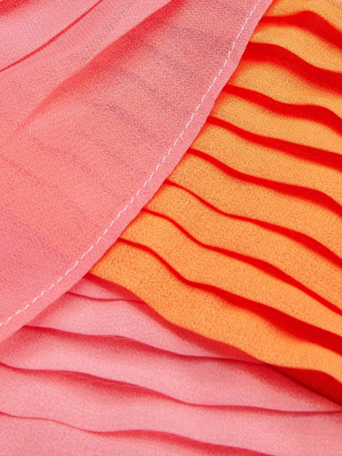 Pink Side-Slit One Shoulder Sleeveless A-Line Gown Chiffon Dress