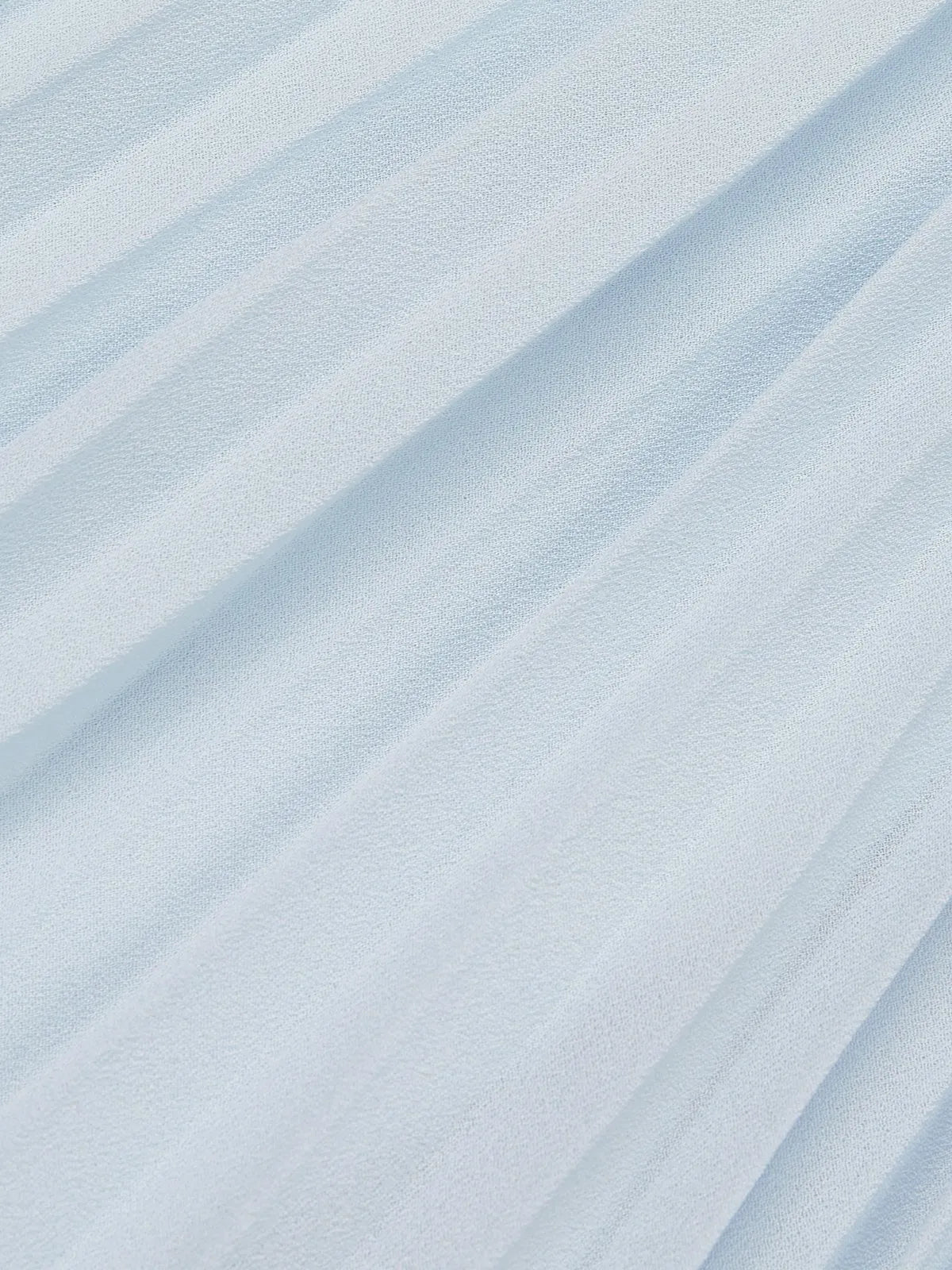 Light Blue Pleated Ruched Balloon Sleeve A-Line Midi Chiffon Dress