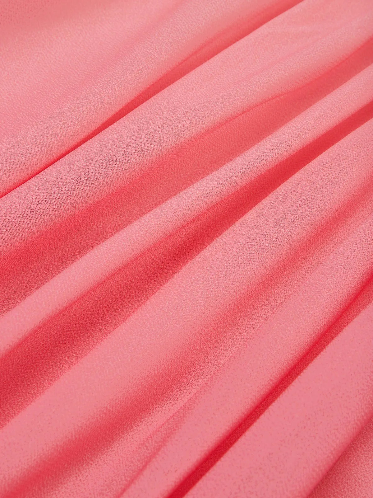 Pink Side-Slit One Shoulder Sleeveless A-Line Gown Chiffon Dress