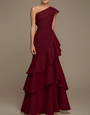 Asymmetrical Ruffle Maxi Dress