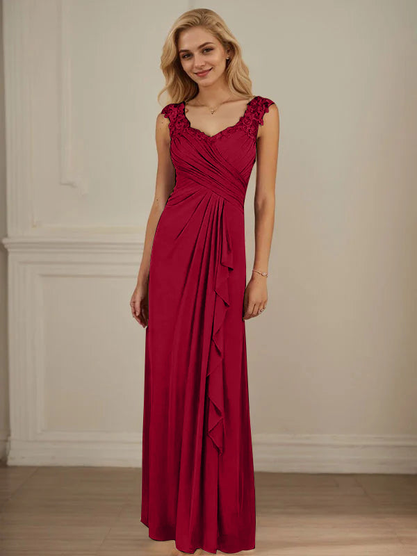 Champagne A-Line Sweetheart Neckline Pleated Mesh Dress