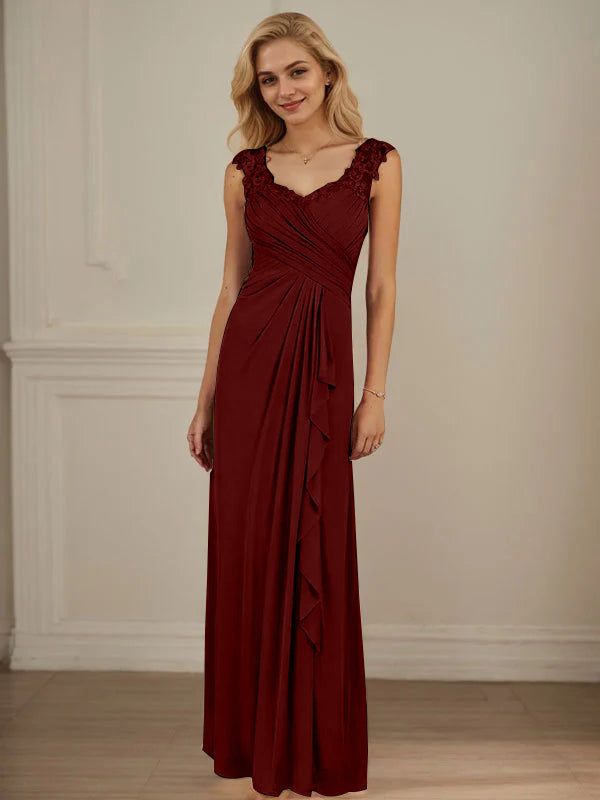 Champagne A-Line Sweetheart Neckline Pleated Mesh Dress