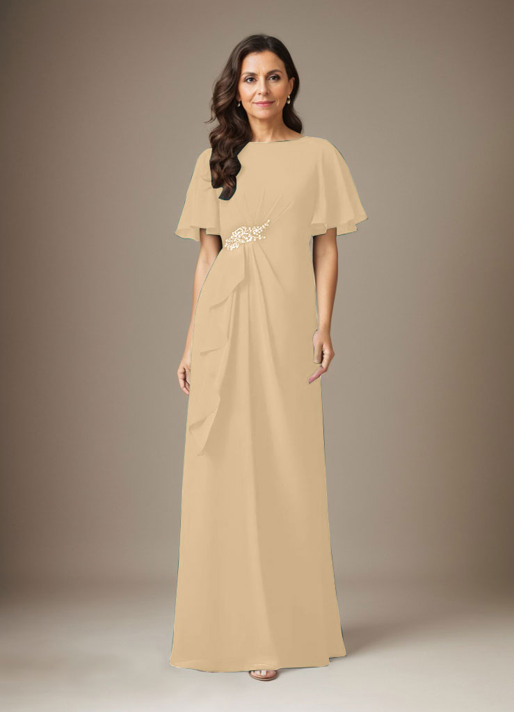 Dark Navy Sheath Beaded Chiffon Dress