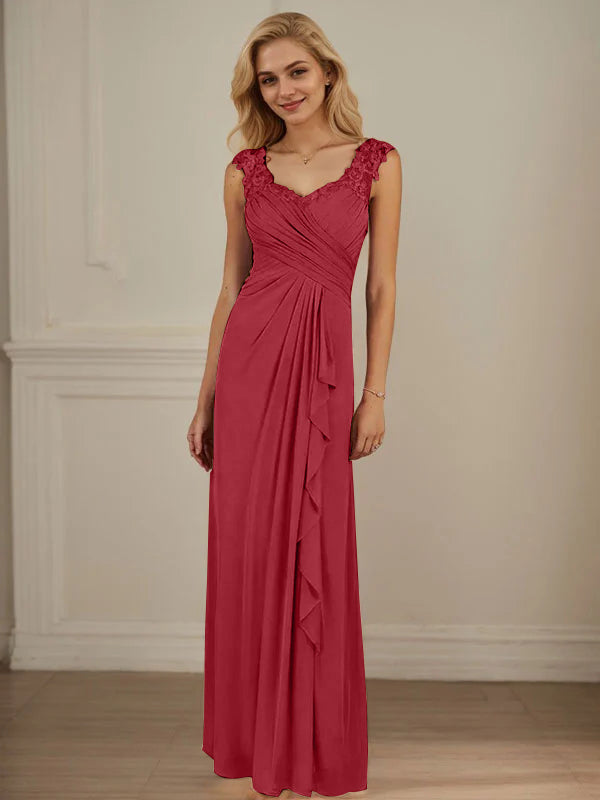 Champagne A-Line Sweetheart Neckline Pleated Mesh Dress