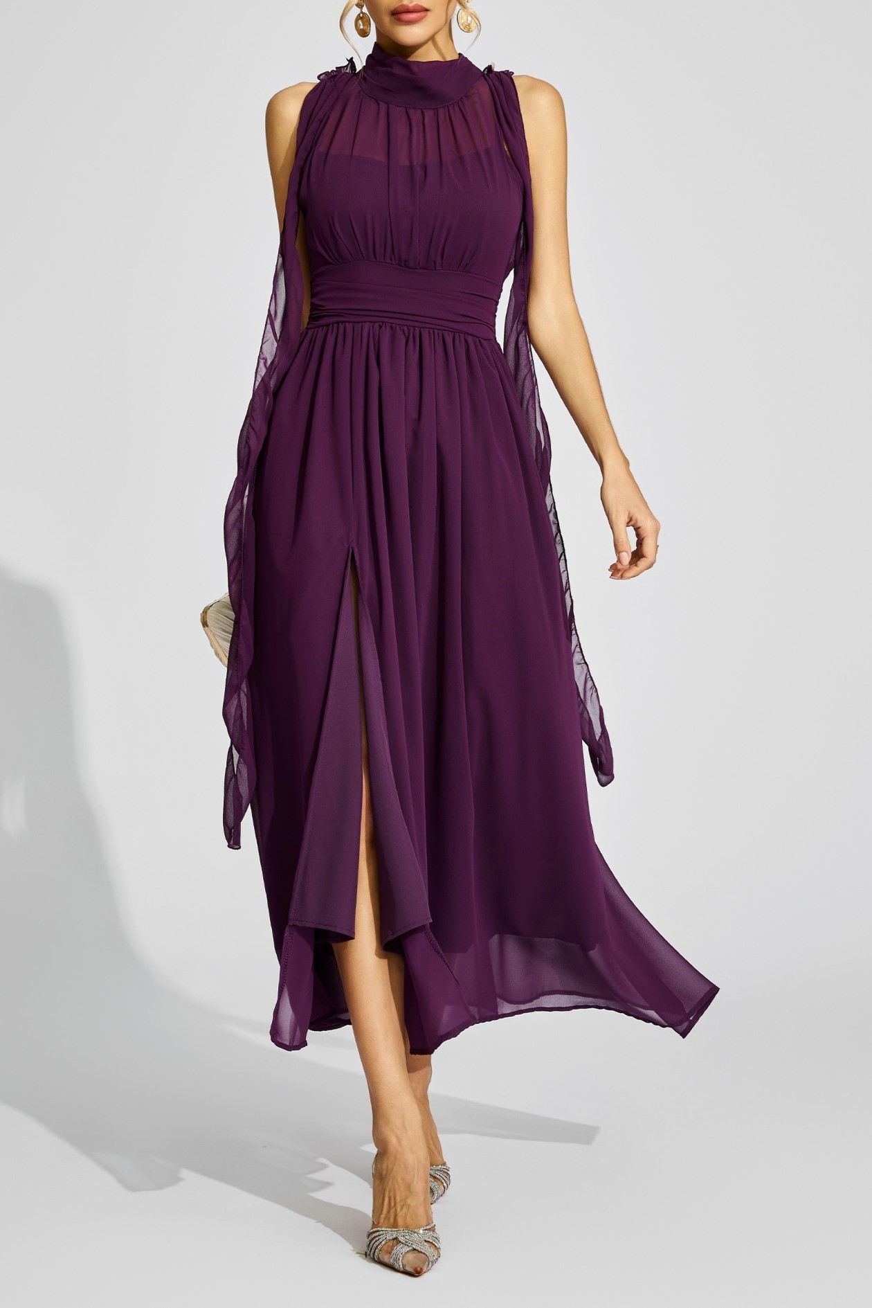 Purple Halter Maxi Dress