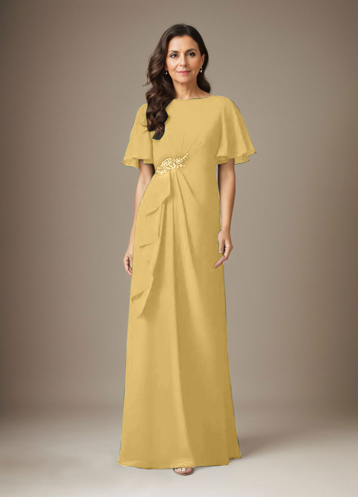 Dark Navy Sheath Beaded Chiffon Dress