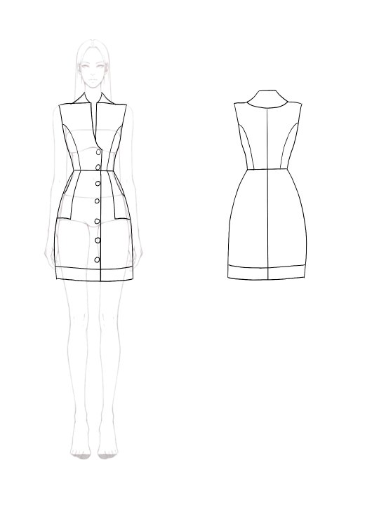 Semi-formal Work Pink Dress Tweed Buttoned Sleeveless Mini Dress