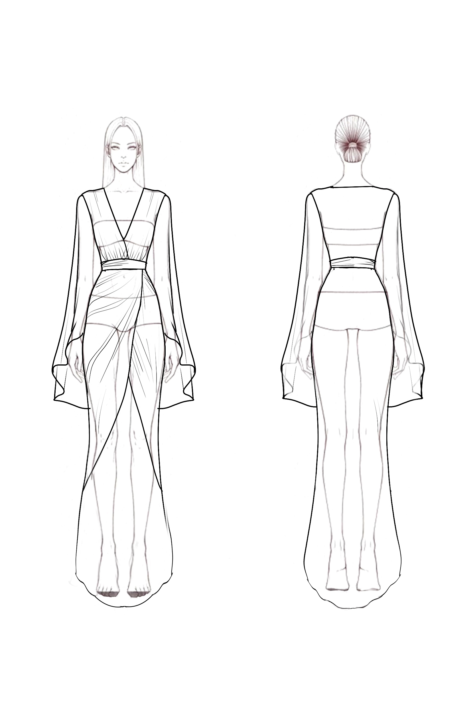 Bohemian Wrap Dress White V Neck Maxi Dress