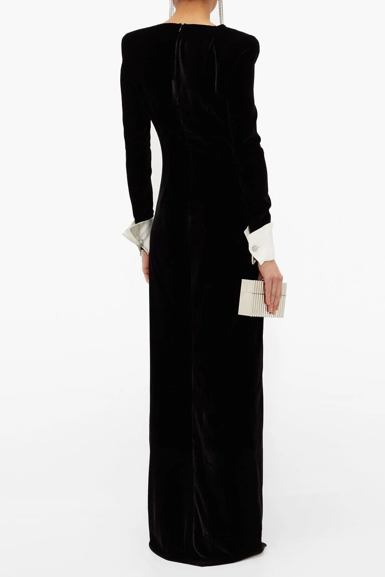 Long Sleeve V-Neck Slit Maxi Dress