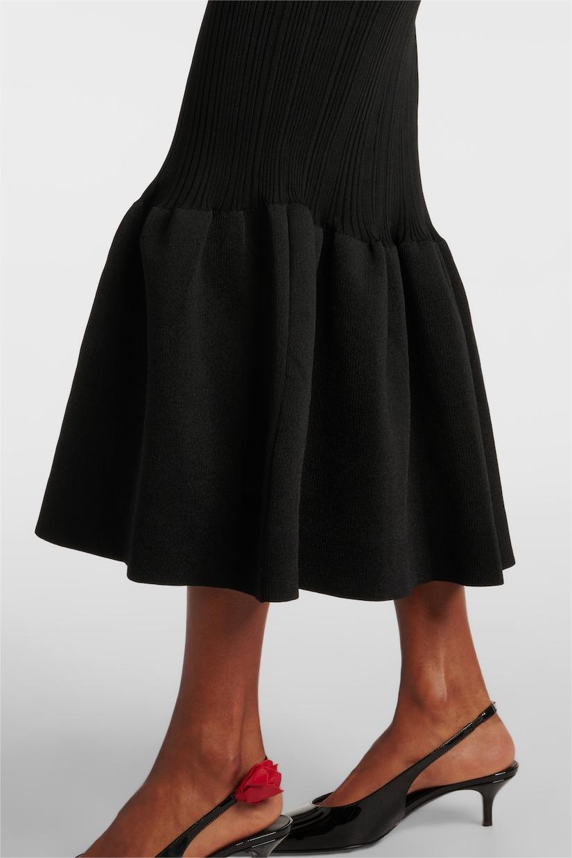 Jersey Solid Button Mermaid Midi Dress