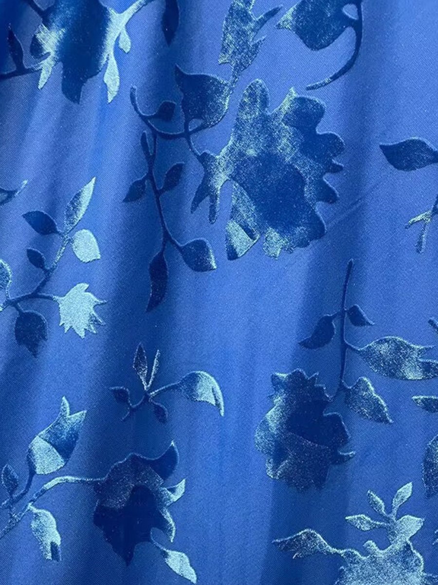 Royal Blue Mermaid Spaghetti Straps Satin Long Prom Dress