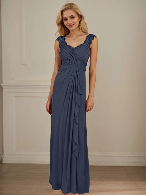 Champagne A-Line Sweetheart Neckline Pleated Mesh Dress