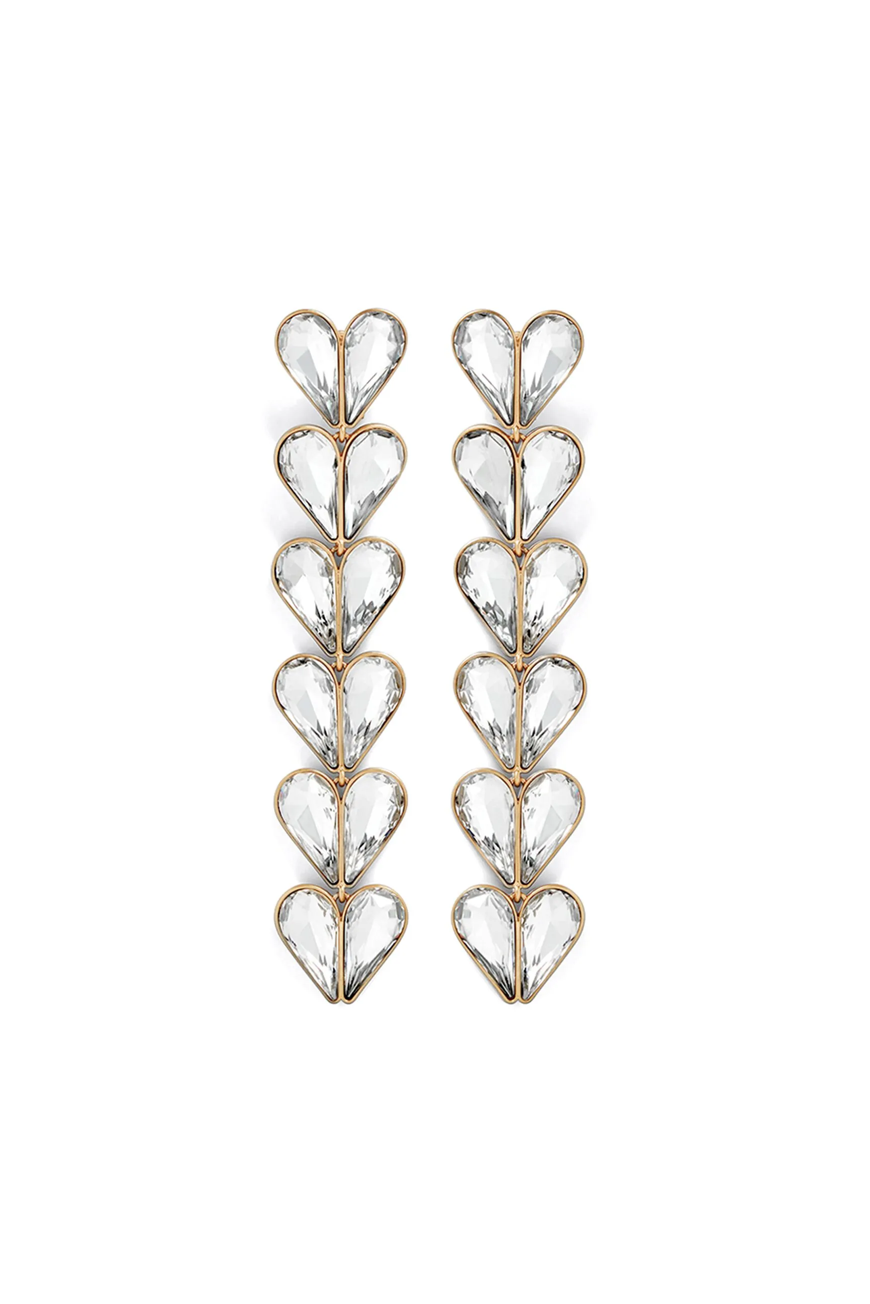 Heart Shape Rhinestone Drop Earrings