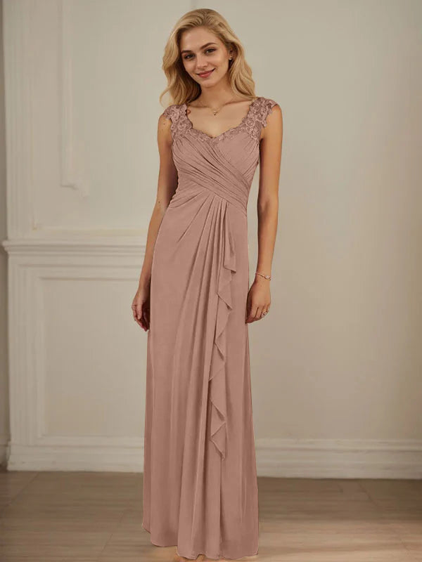 Champagne A-Line Sweetheart Neckline Pleated Mesh Dress