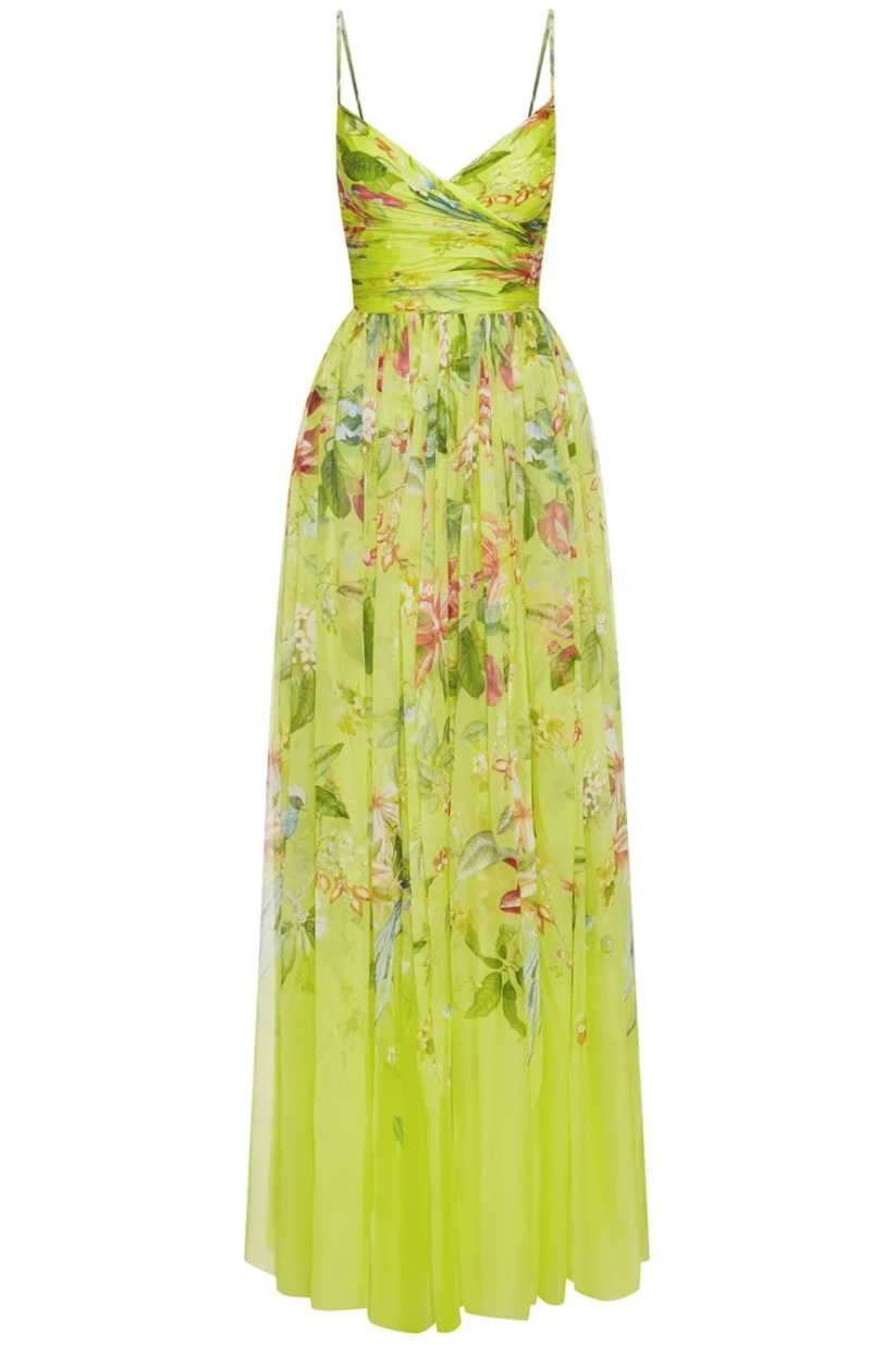 Chiffon Floral Sleeveless Maxi Dress