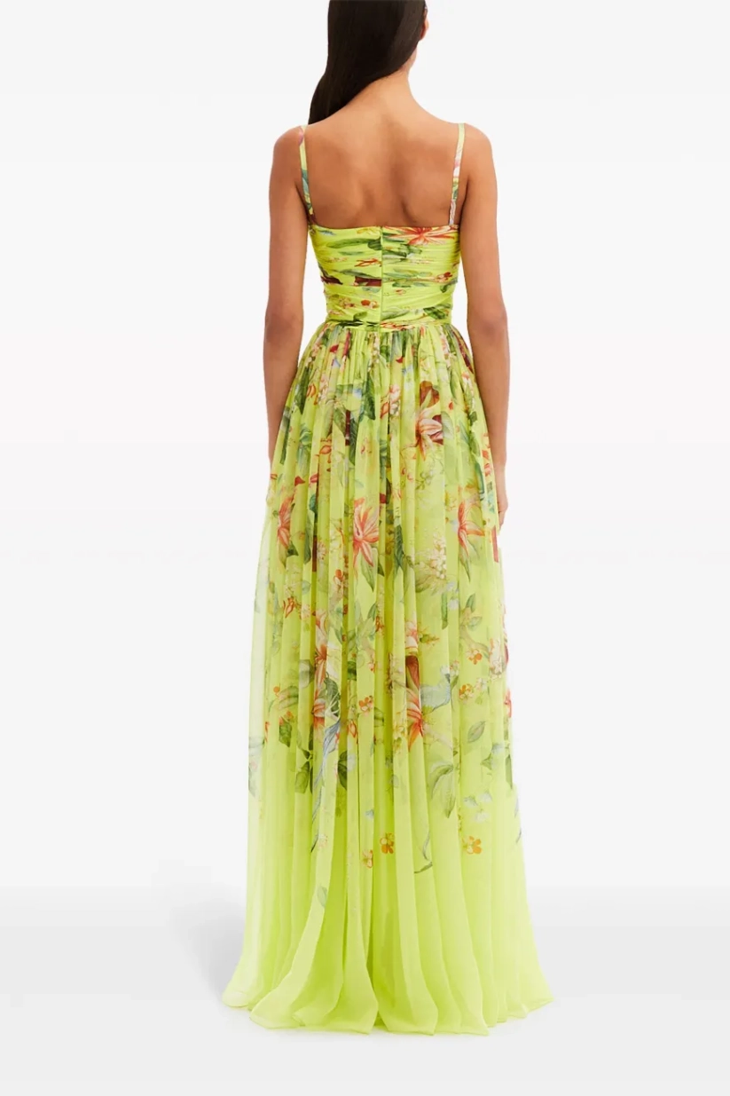 Chiffon Floral Sleeveless Maxi Dress