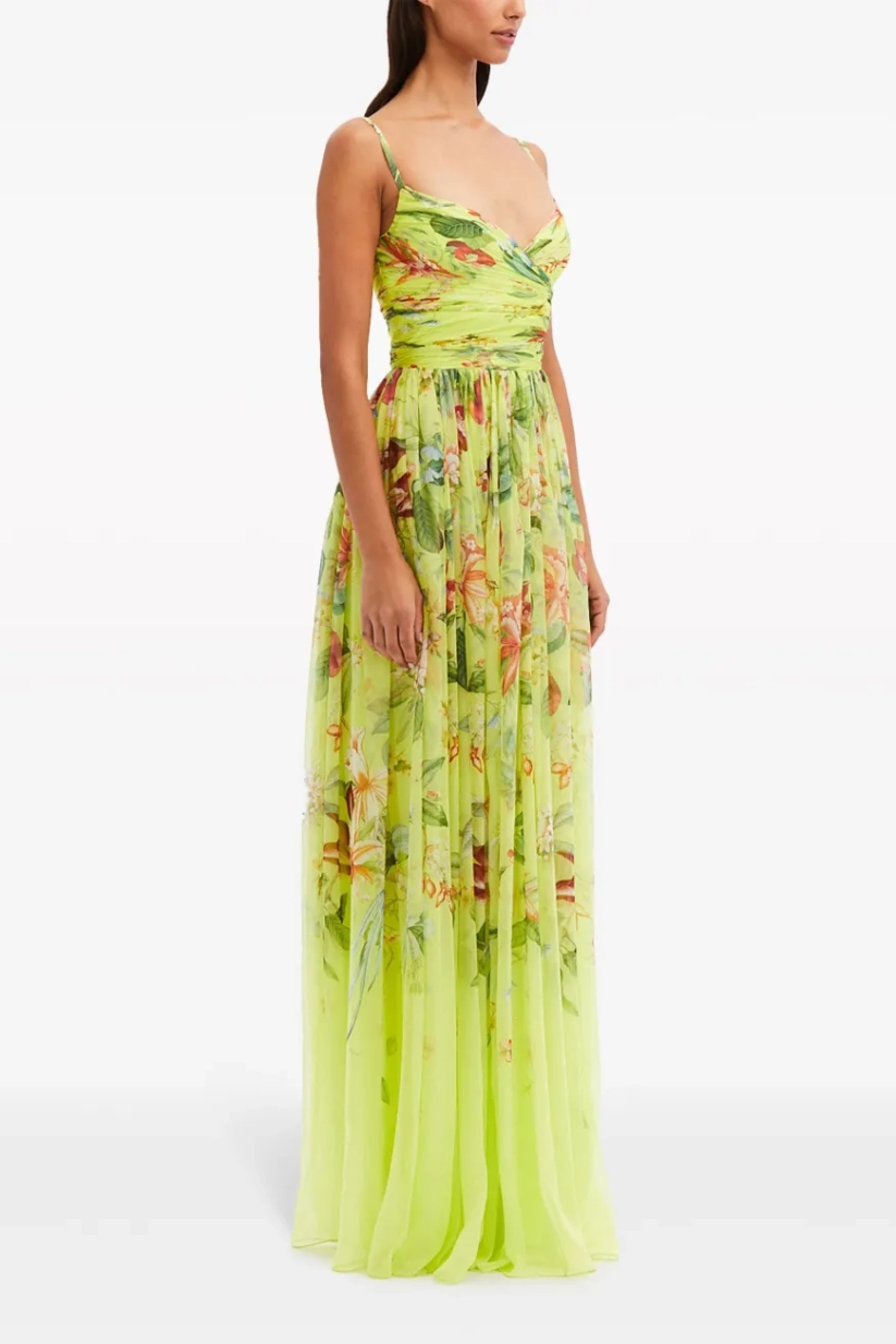 Chiffon Floral Sleeveless Maxi Dress