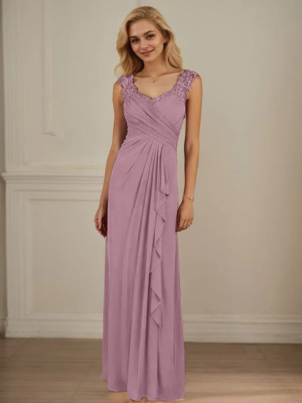 Champagne A-Line Sweetheart Neckline Pleated Mesh Dress