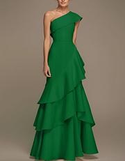 Asymmetrical Ruffle Maxi Dress