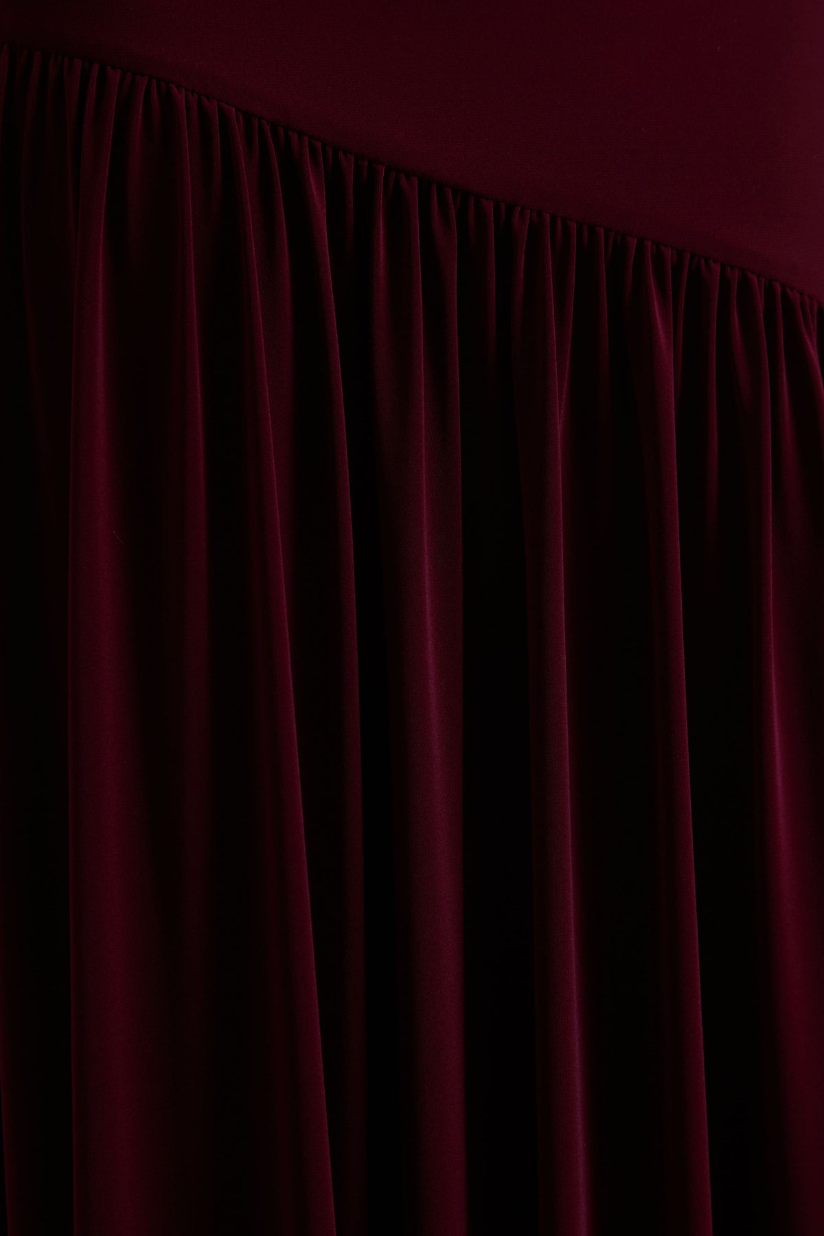 Burgundy Bardot Maxi Dress With Drop-Waist