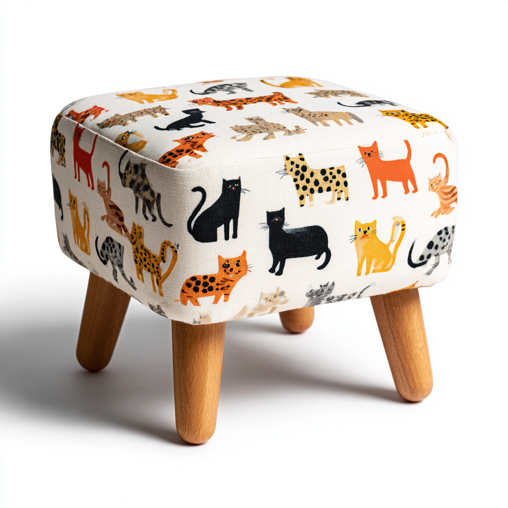 Reposapiés - tela - 35x25x25 cm - multicolor - diseño infantil-Nestleure