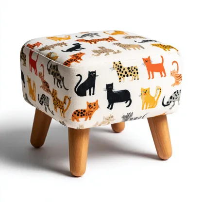 Reposapiés - tela - 35x25x25 cm - multicolor - diseño infantil-Nestleure