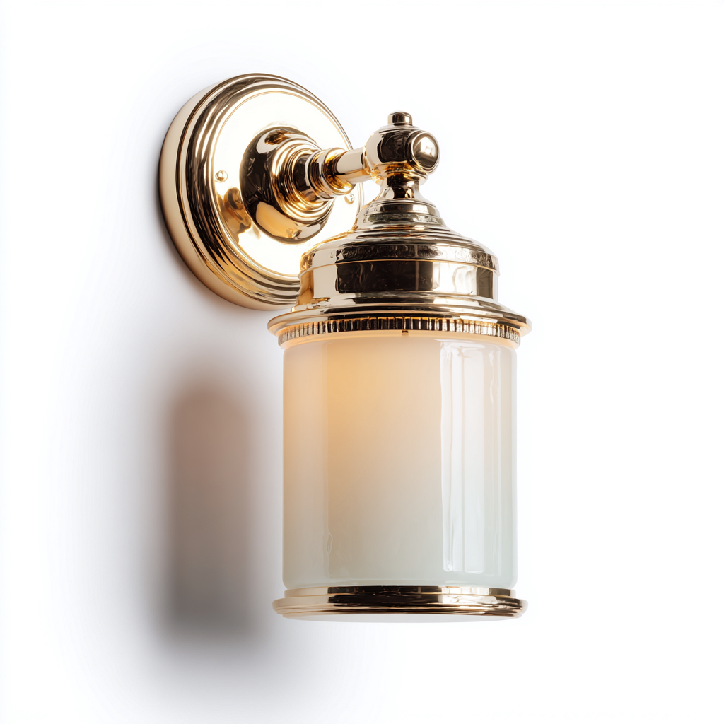 Apliques de pared - metal-vidrio - 19x15x31 cm - blanco-dorado - estilo clásico vintage-Nestleure