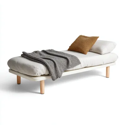 Camas individuales - madera - 200x100x40 cm - blanco-natural - estilo minimalista escandinavo-Nestleure