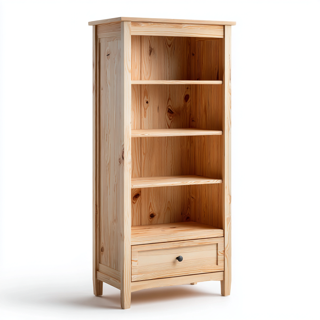 Estantería - madera-maciza-pino - 90x35x160 cm - color natural - estilo escandinavo-Nestleure