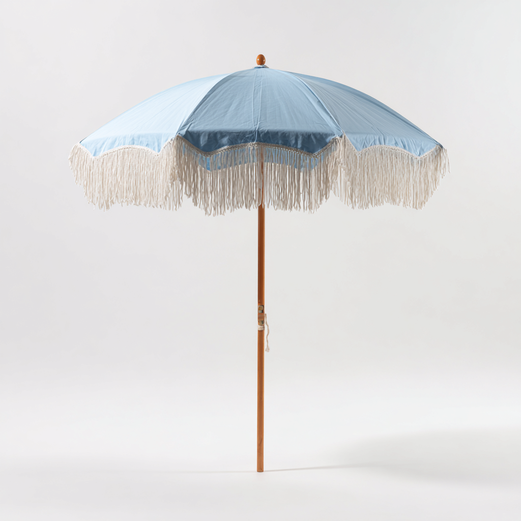 Sombrilla de jardín - tela-madera - 200x200x230 cm - azul celeste - estilo bohemio-Nestleure