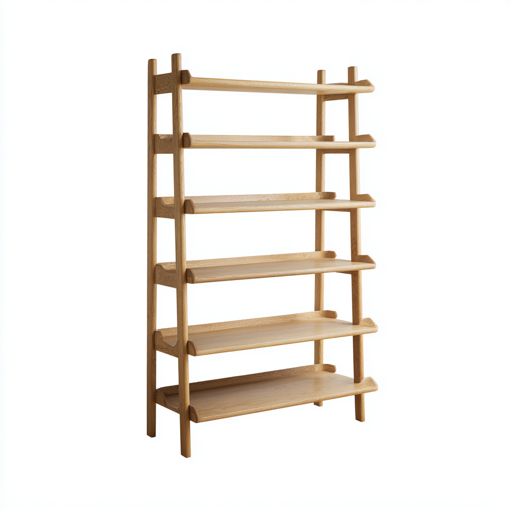 Estantería - madera-maciza de roble - 90x35x180 cm - color natural - estilo escandinavo-Nestleure