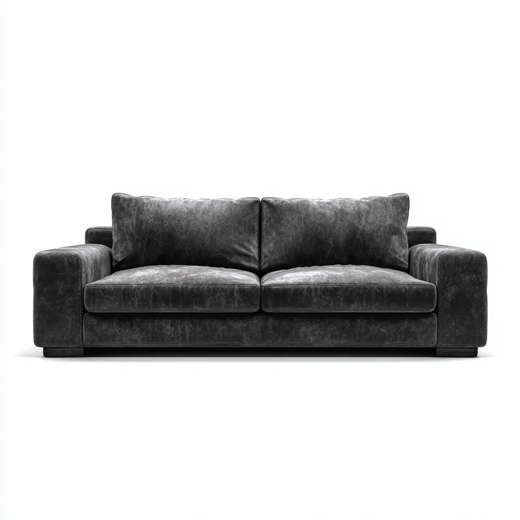 Sofá de 3 plazas - cuero genuino - 210x85x80 cm - negro - diseño moderno para salón-Nestleure