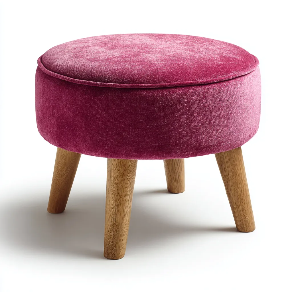 Reposapiés - terciopelo - 38x38x45 cm - rosa - diseño moderno-Nestleure