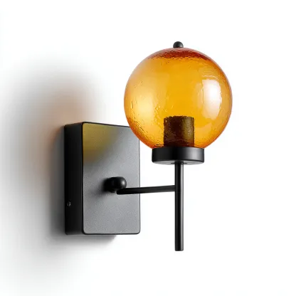 Apliques de pared - metal - 17x10x24 cm - negro-ámbar - estilo moderno vintage-Nestleure