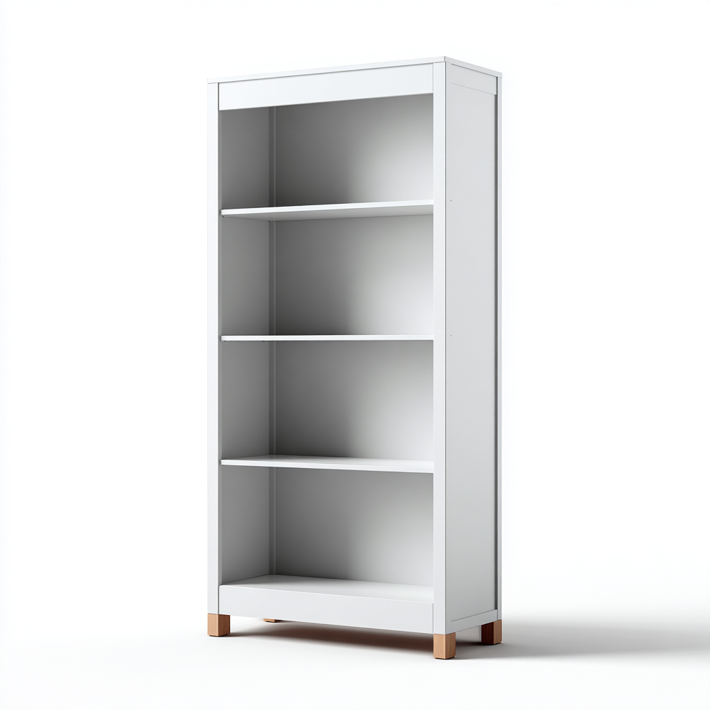 Estantería - madera MDF - 85x32x155 cm - blanca-natural - estilo moderno-Nestleure