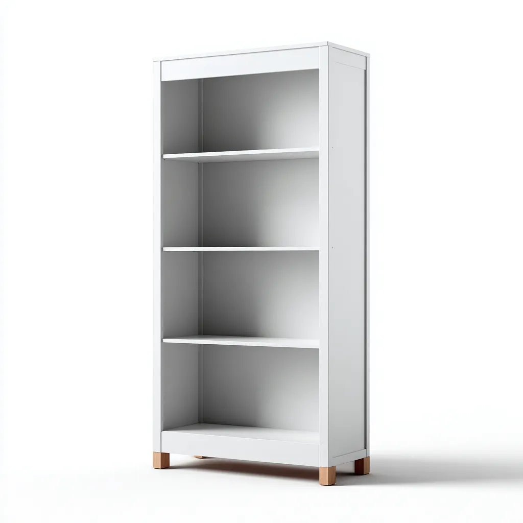 Estantería - madera MDF - 85x32x155 cm - blanca-natural - estilo moderno-Nestleure