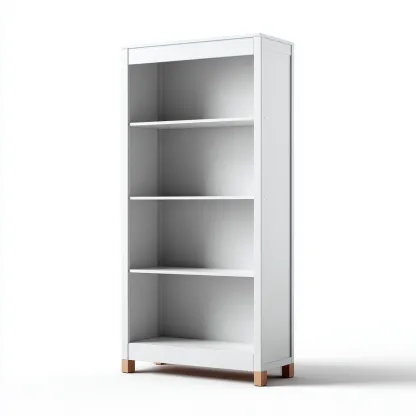 Estantería - madera MDF - 85x32x155 cm - blanca-natural - estilo moderno-Nestleure