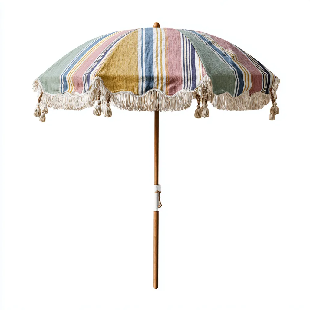 Sombrilla de jardín - tela-madera - 190x190x225 cm - multicolor - estilo bohemio-Nestleure