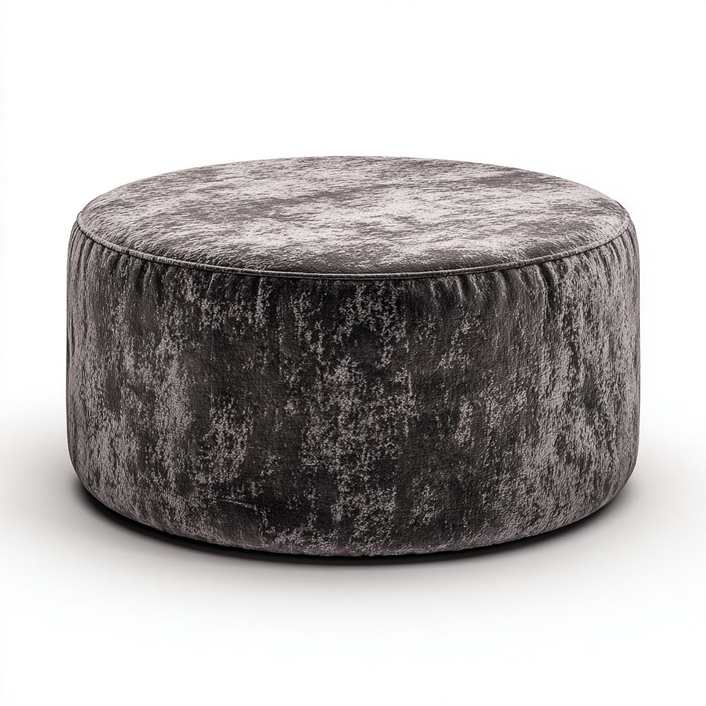 Reposapiés - terciopelo - 60x60x35 cm - gris - diseño moderno-Nestleure