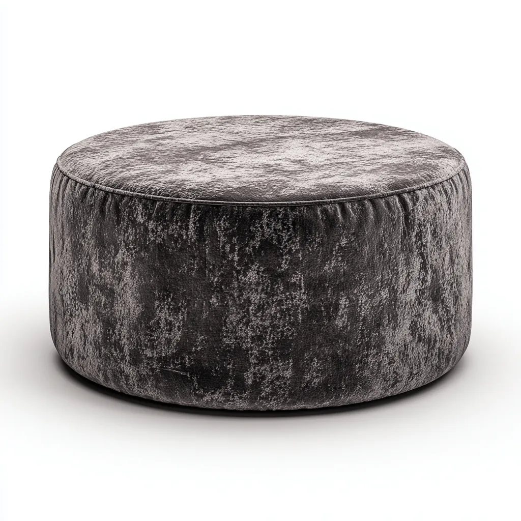 Reposapiés - terciopelo - 60x60x35 cm - gris - diseño moderno-Nestleure