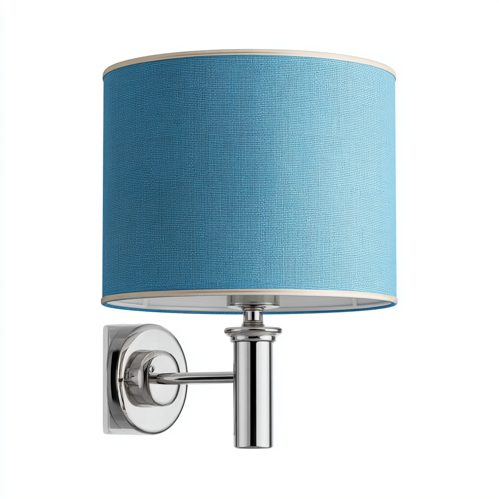 Apliques de pared - metal-tela - 20x14x32 cm - plateado-azul - estilo moderno contemporáneo-Nestleure