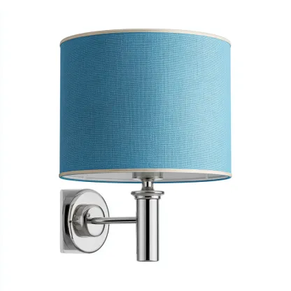 Apliques de pared - metal-tela - 20x14x32 cm - plateado-azul - estilo moderno contemporáneo-Nestleure