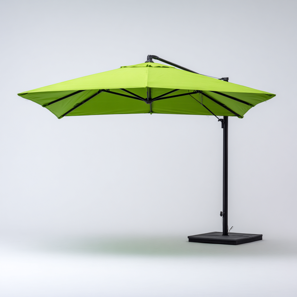 Sombrilla de jardín - aluminio-poliéster 300x400x270 cm - verde lima - estilo contemporáneo de brazo lateral-Nestleure