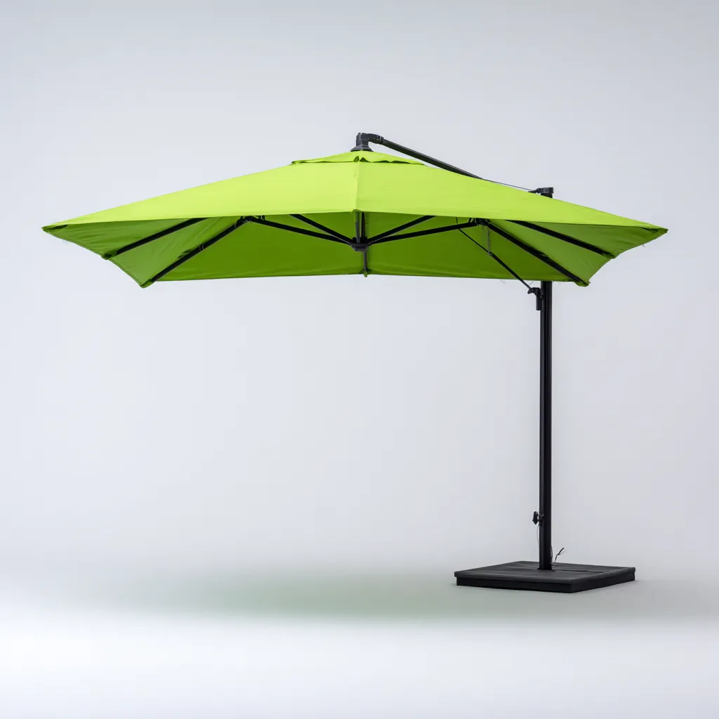 Sombrilla de jardín - aluminio-poliéster 300x400x270 cm - verde lima - estilo contemporáneo de brazo lateral-Nestleure