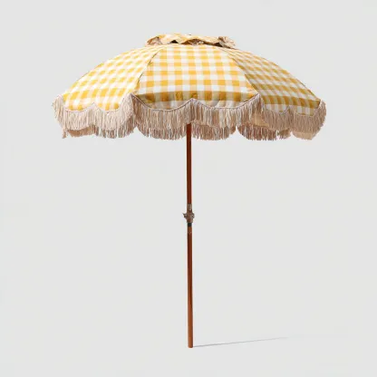 Sombrilla de jardín - madera - 225x225x235 cm - amarillo-Nestleure