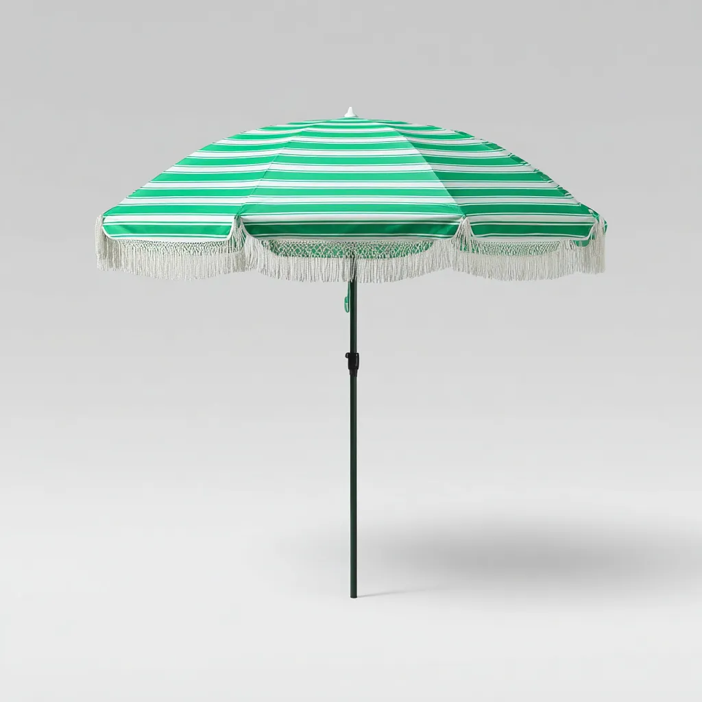 Sombrilla de jardín - metal - 210x210x230 cm - verde-blanco - estilo retro-Nestleure