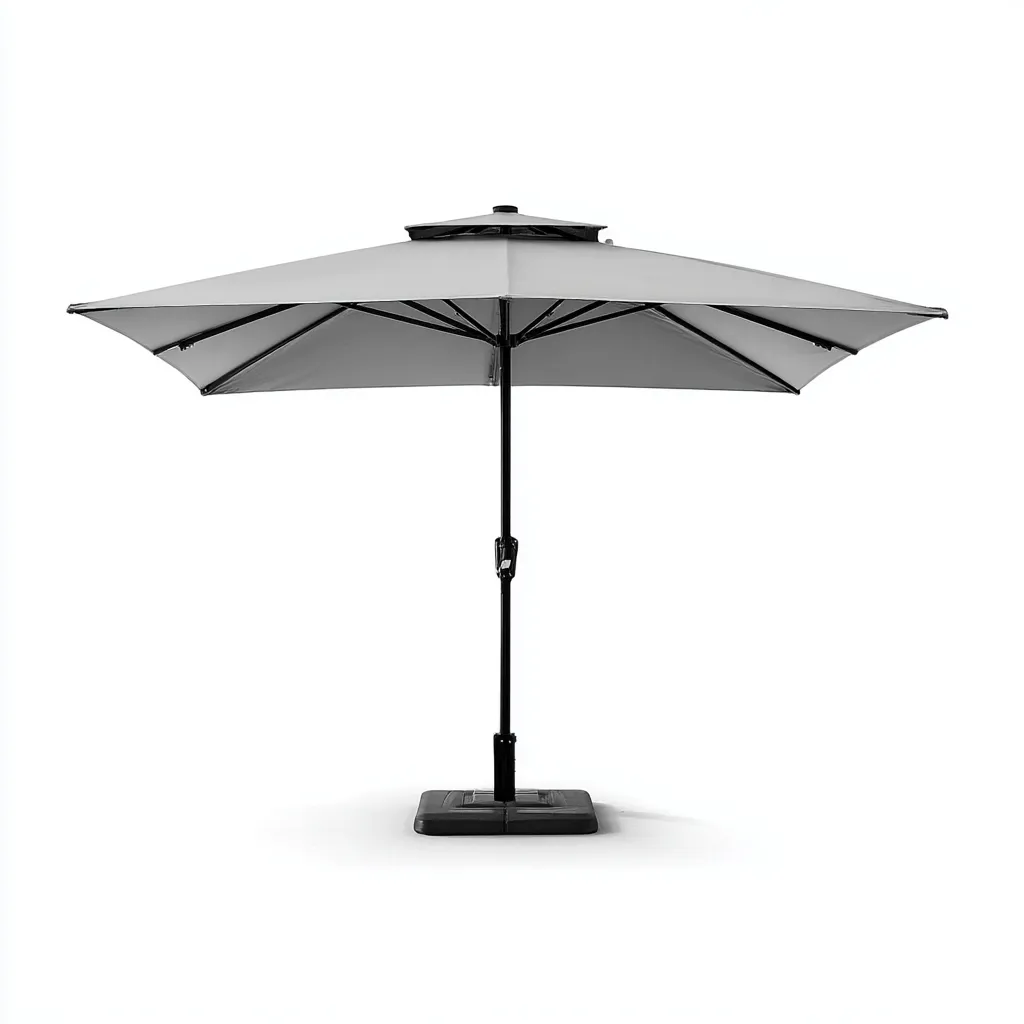 Sombrilla de jardín - acero-poliéster 300x300x260 cm - gris - estilo moderno funcional-Nestleure